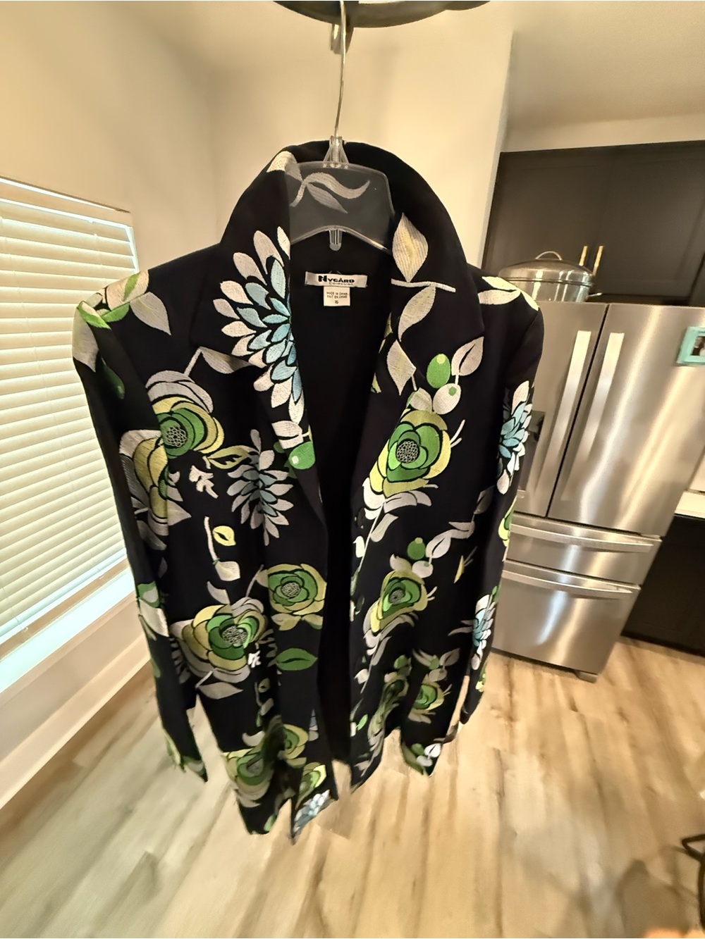 Nygard Dark Navy Floral Embroidered Trench Coat Lined (NEW w/ tags) - Picture 14 of 16